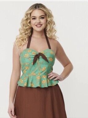 NWT Unique Vintage X Smiley Halter Top